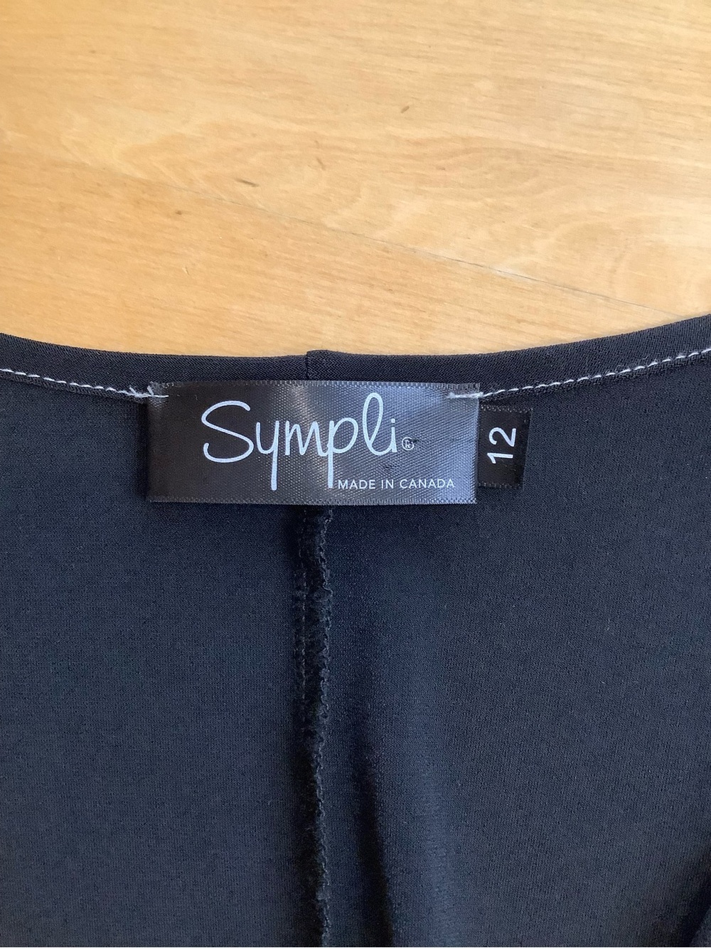 SYMPLI Matrix Cardigan Sweater Oatmeal Beige Tan Black Size 12 - Picture 11 of 14
